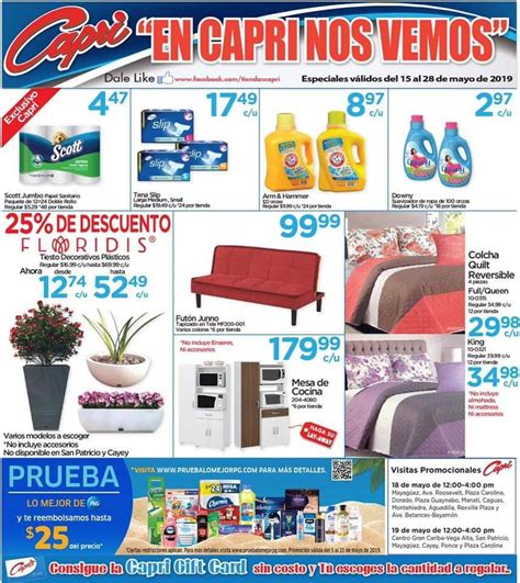 especiales de tiendas capri.